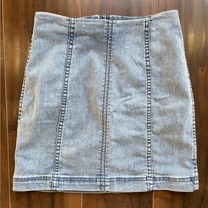 Free People denim ribbed Mini Skirt